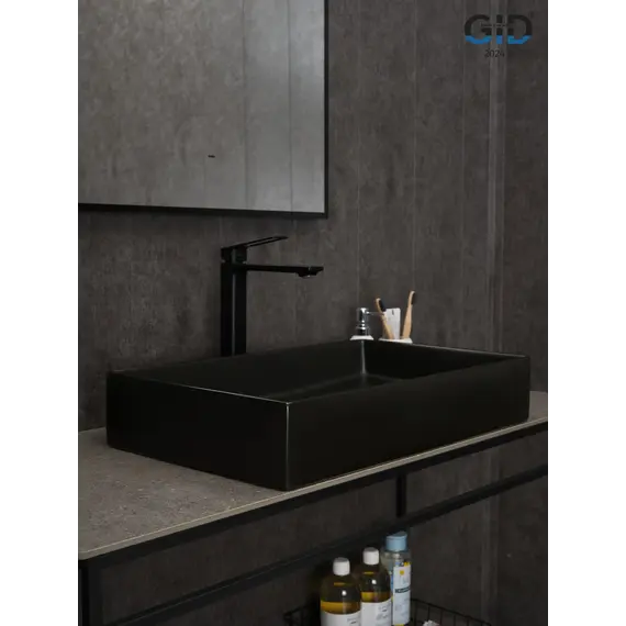 Накладная черная матовая раковина для ванной Gid Bm9496