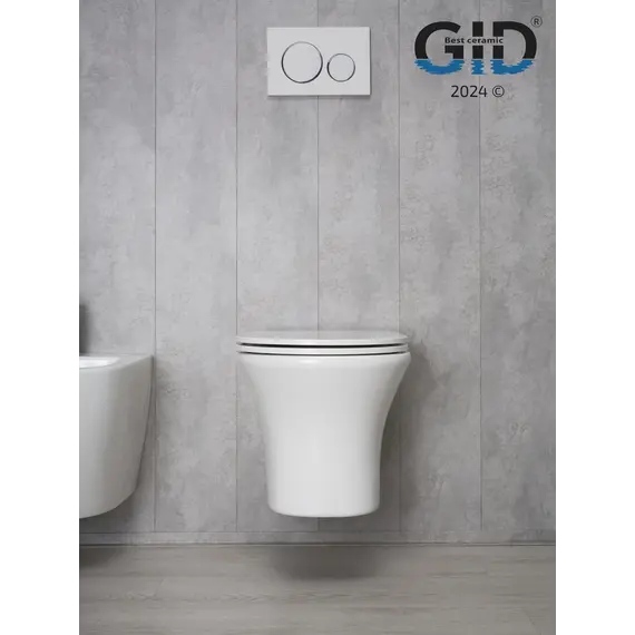 Безободковый подвесной унитаз микролифт дюропласт Gid Tr2101