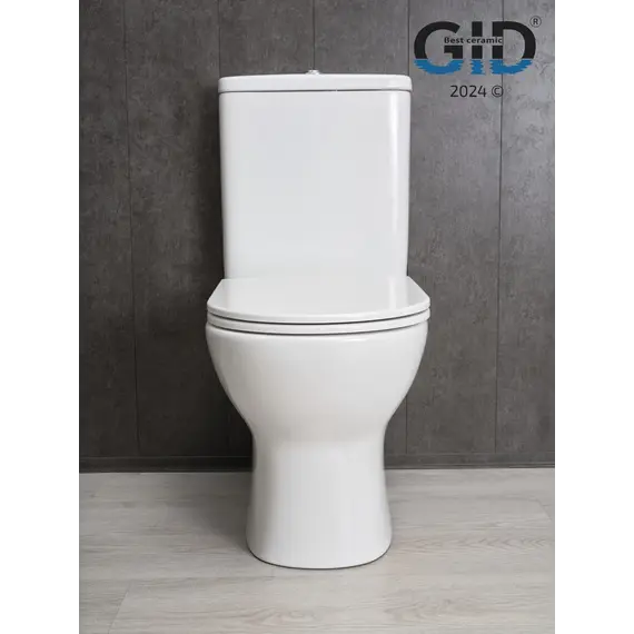 Напольный унитаз белый безободковый микролифт дюропласт Gid Tn2123