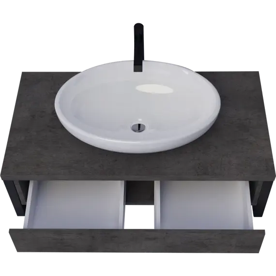 Тумба подвесная 1Marka GRUNGE LOFT бетон темный