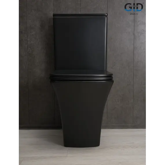 Напольный унитаз черный матовый безободковый микролифт дюропласт Gid Tn2184Bm (+GEBERIT)