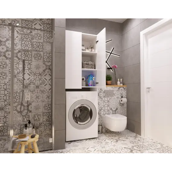 Шкаф 1Marka Wall 67 2д Белый глянец