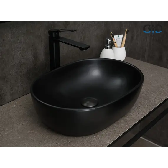 Накладная черная матовая раковина для ванной Gid Bm9026b