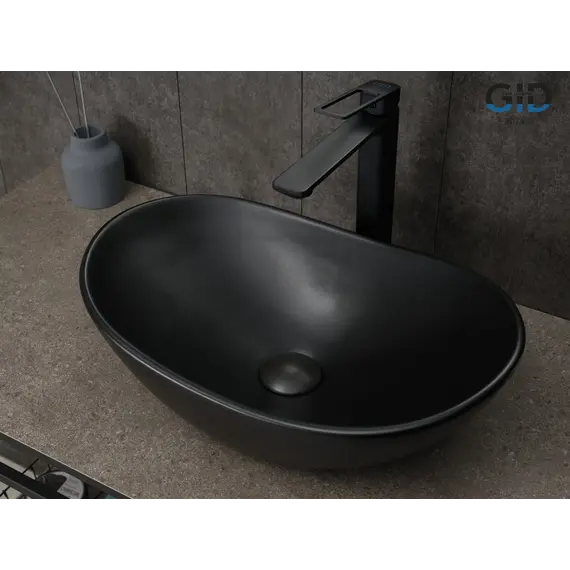 Накладная черная матовая раковина для ванной Gid Bm9133