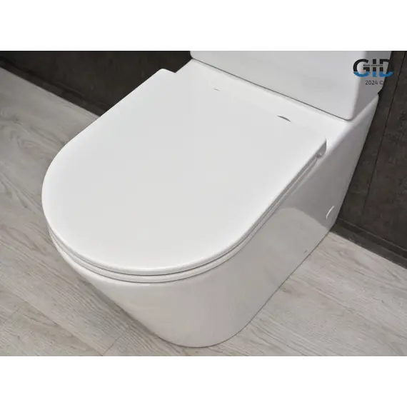 Напольный унитаз белый безободковый микролифт дюропласт Gid Tn2189 (+GEBERIT)