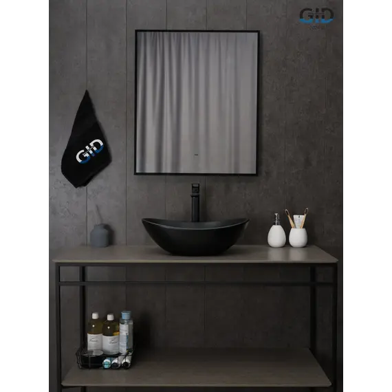 Накладная черная матовая раковина для ванной Gid Bm9133