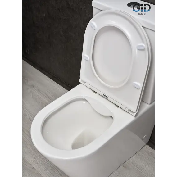 Напольный унитаз белый безободковый микролифт дюропласт Gid Tn2189 (+GEBERIT)