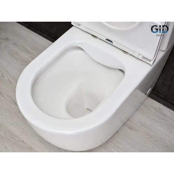 Напольный унитаз белый безободковый микролифт дюропласт Gid Tn2188 (+GEBERIT)
