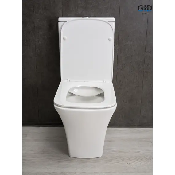 Напольный унитаз белый безободковый микролифт дюропласт Gid Tn2184 (+GEBERIT)