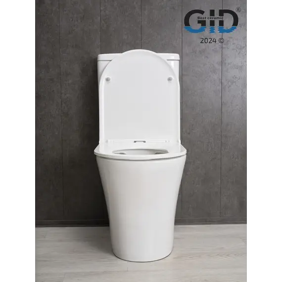 Напольный унитаз белый безободковый микролифт дюропласт Gid Tn2124