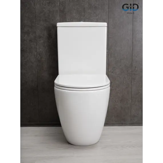 Напольный унитаз белый безободковый микролифт дюропласт Gid Tn2188 (+GEBERIT)