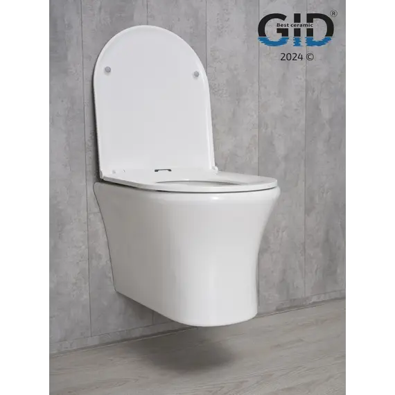 Безободковый подвесной унитаз микролифт дюропласт Gid Tr2101