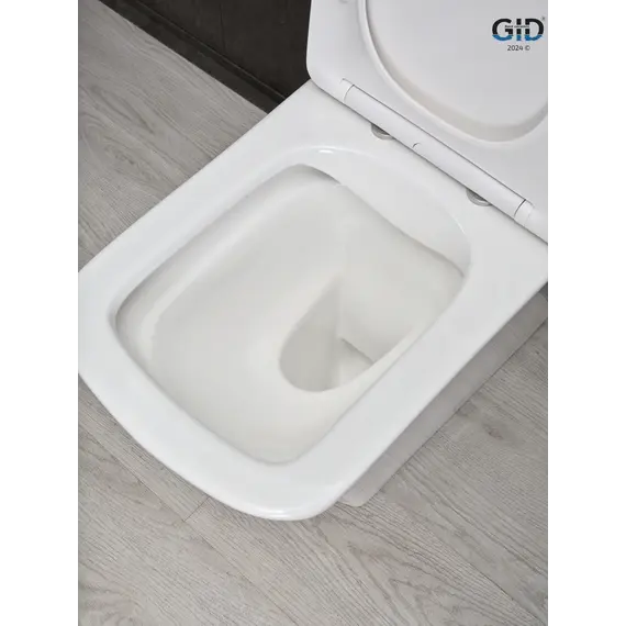 Напольный унитаз белый безободковый микролифт дюропласт Gid Tn2184 (+GEBERIT)