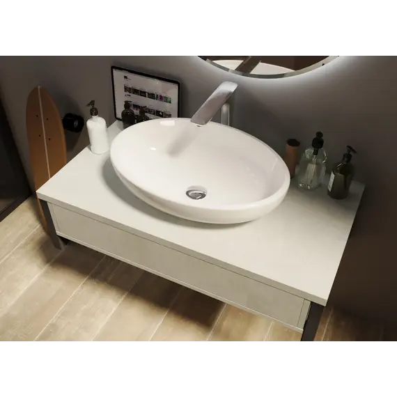 Тумба подвесная 1Marka GRUNGE LOFT бетон светлый