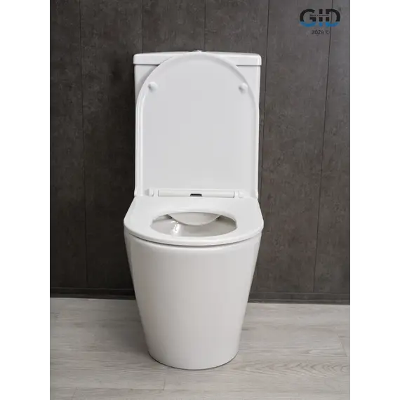 Напольный унитаз белый безободковый микролифт дюропласт Gid Tn2189 (+GEBERIT)