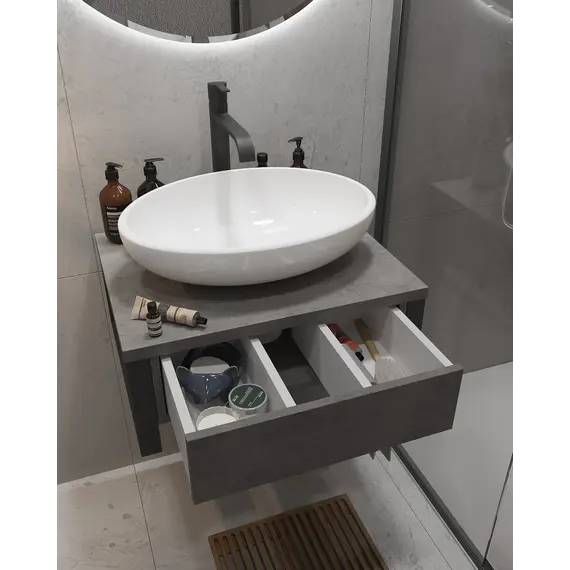 Тумба подвесная 1Marka GRUNGE LOFT бетон темный