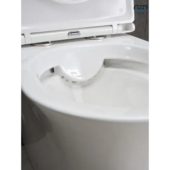 Напольный унитаз белый безободковый микролифт дюропласт Gid Tn2126
