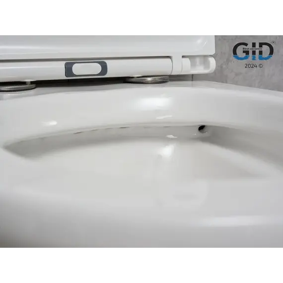 Безободковый подвесной унитаз микролифт дюропласт Gid Tr2101