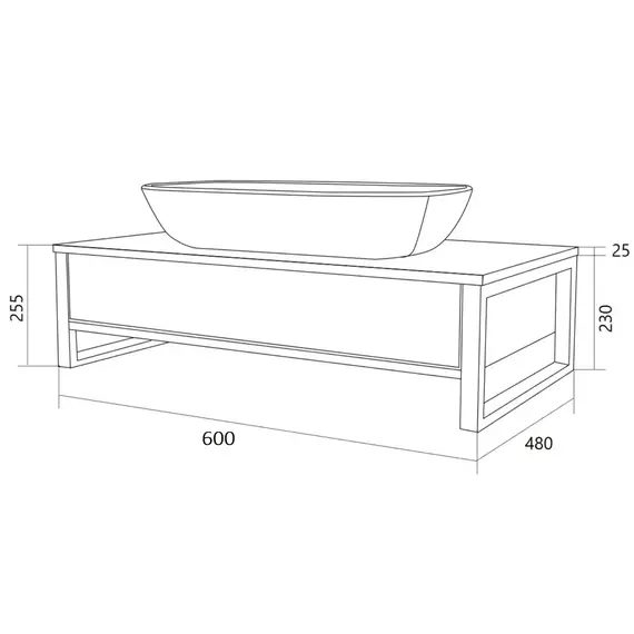 Тумба подвесная 1Marka GRUNGE LOFT бетон темный