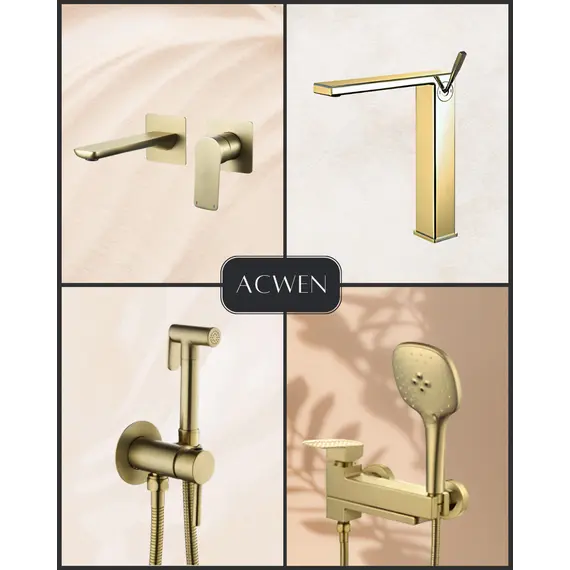 Смеситель для раковины ACWEN JL-38111MH встраиваемый,  золото