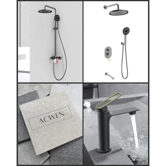 Смеситель для раковины ACWEN- 11111QL оружейная сталь/бронза