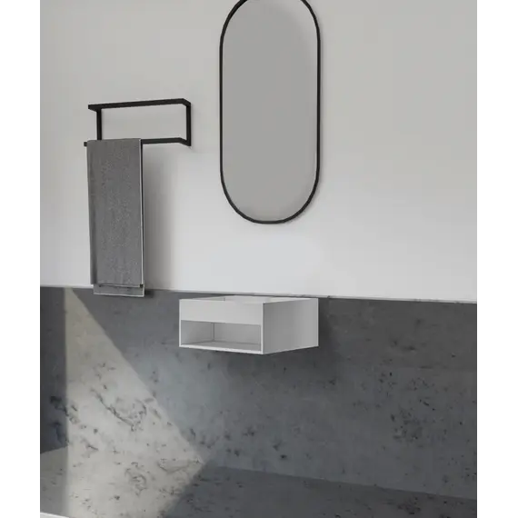 Тумба с раковиной ABBER Stein AS2645 подвесная, белая матовая