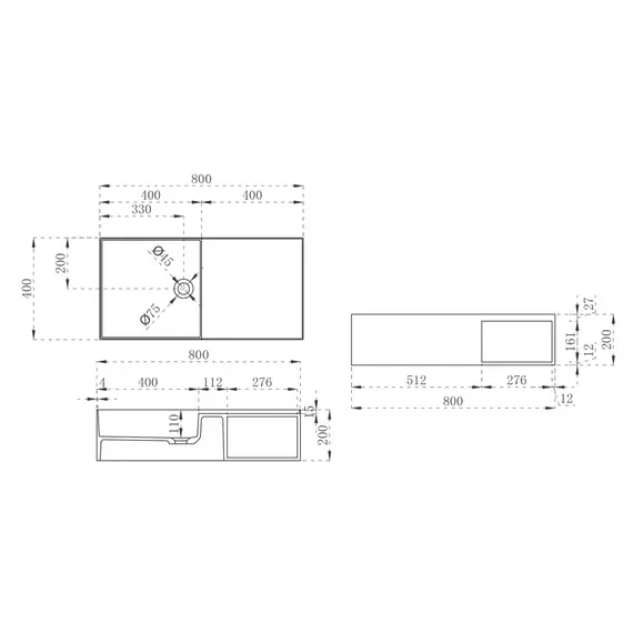 Тумба с раковиной ABBER Stein AS2649 подвесная, белая матовая