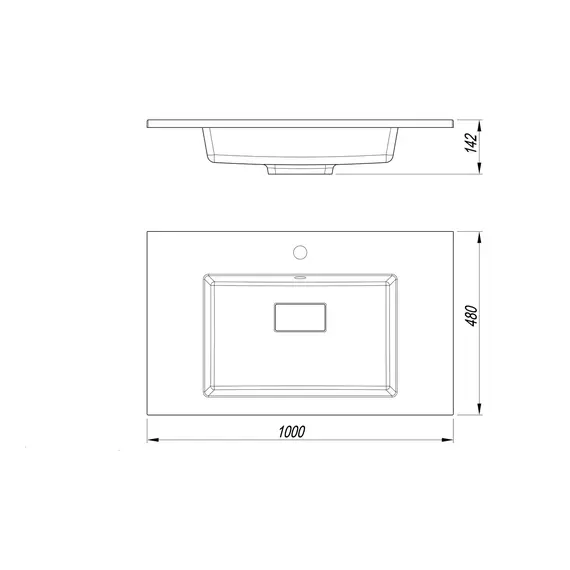 Тумба подвесная Style line  "ЛИМА" эмаль, с раковиной  LINE, 2 ящ., PLUS, белый матовый
