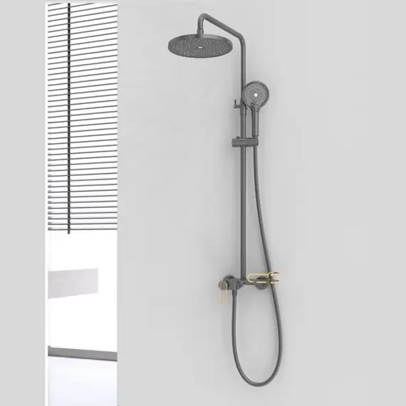 Душевая стойка ACWEN 17111QL оружейная сталь/золото