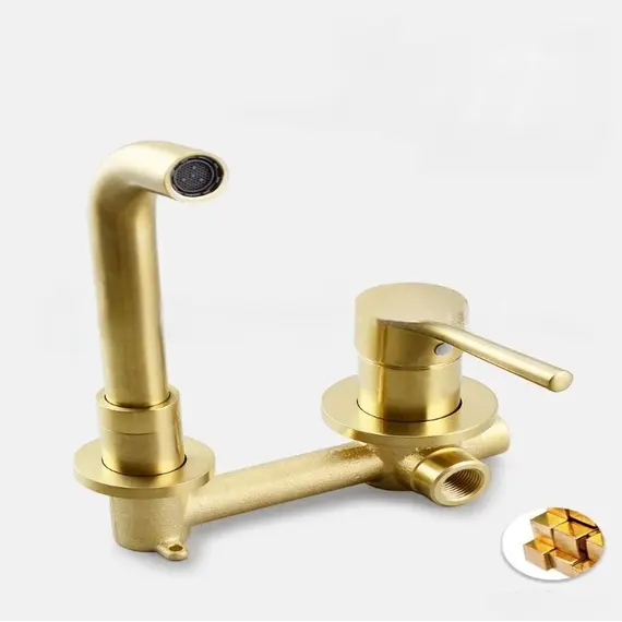 Смеситель для раковины скрытого монтажа ACWEN 6605C матовое золото