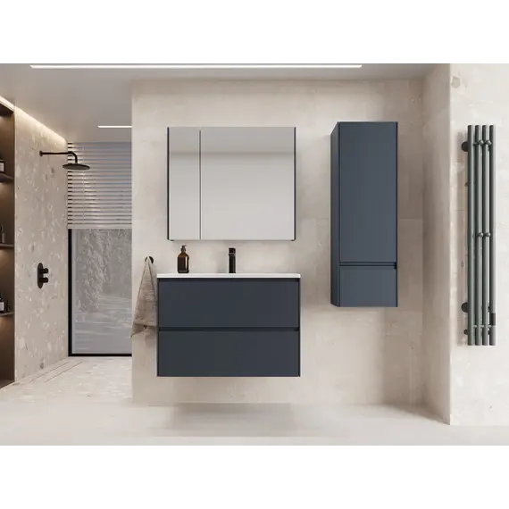 Тумба подвесная Style line "ЛИМА эмаль, с раковиной  LINE, 2 ящ., PLUS, графит