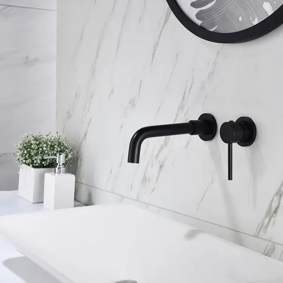 Смеситель для раковины скрытого монтажа ACWEN 6605B черный