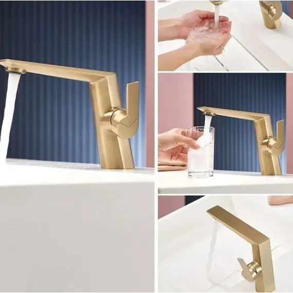 Смеситель для раковины ACWEN BN61C матовое золото