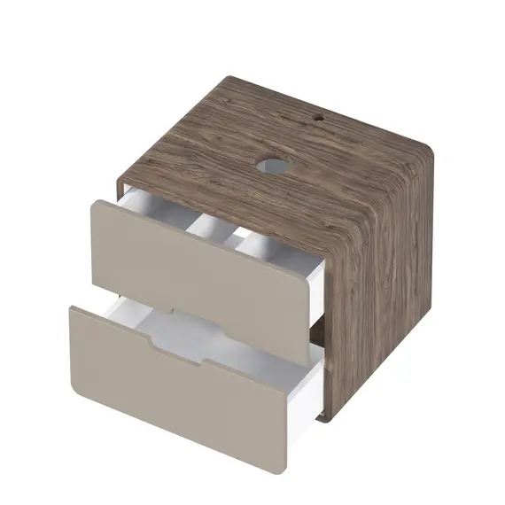 Тумба подвесная 1Marka Vortex  2я орех каньон коньяк/латте фактурный