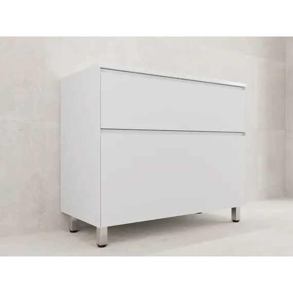 Тумба напольная Style line  "ЛИМА" эмаль, с раковиной LINE , 2 ящ., PLUS, белый матовый