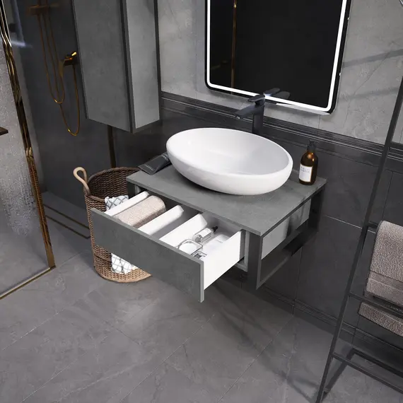 Тумба подвесная 1Marka GRUNGE LOFT  1в.я Бетон лофт