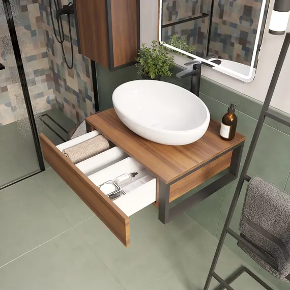 Тумба подвесная 1Marka GRUNGE LOFT  1в.я Орех