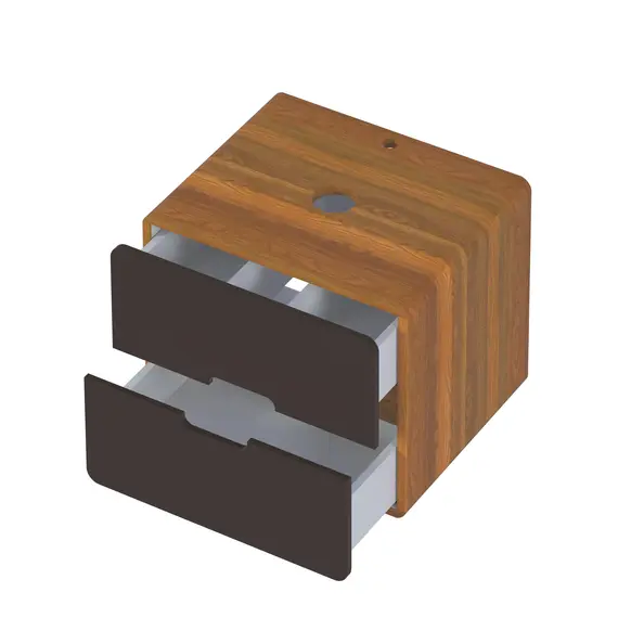 Тумба подвесная 1Marka Vortex  2я орех ноче тортона/монолит найт