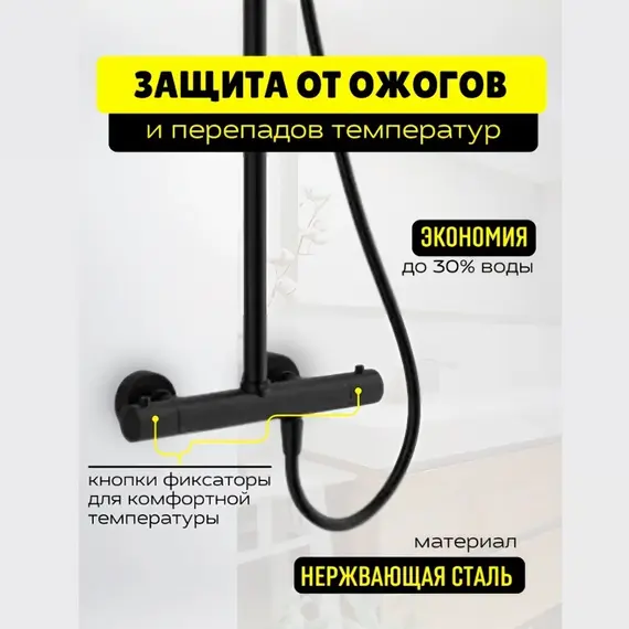 Душевая стойка  ACWEN  80050В с термостатом