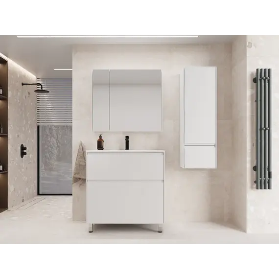 Тумба напольная Style line  "ЛИМА" эмаль, с раковиной LINE , 2 ящ., PLUS, белый матовый