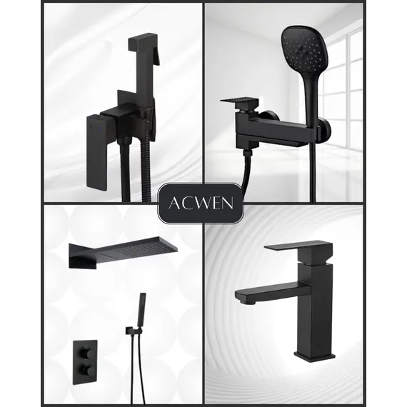 Смеситель для ванны и душа ACWEN BN8669B черный