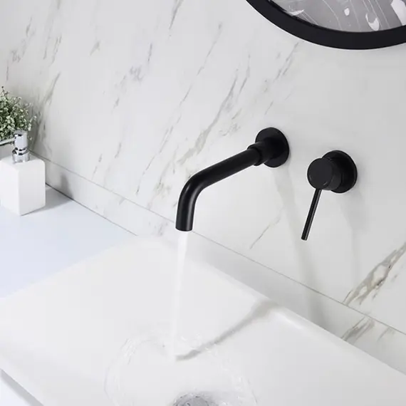 Смеситель для раковины скрытого монтажа ACWEN 6605B черный