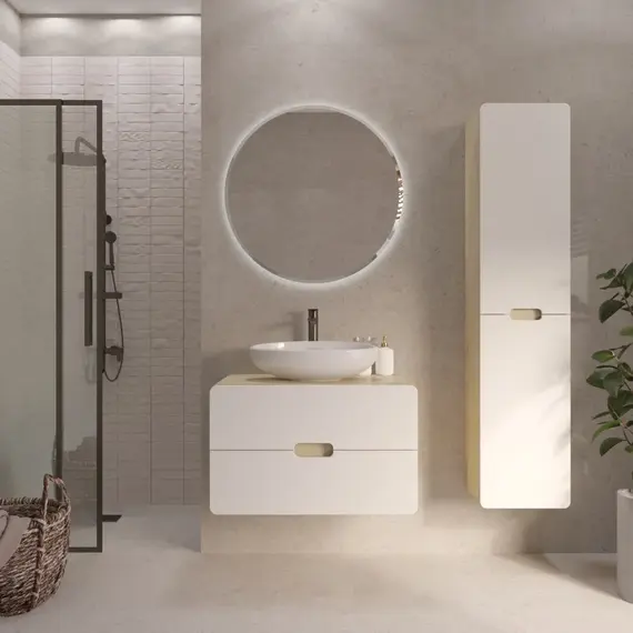 Пенал Vortex 1700х350х300П 2д орех лучистый солнечный/супер айс белая