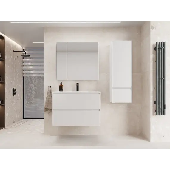 Тумба подвесная Style line  "ЛИМА" эмаль, с раковиной  LINE, 2 ящ., PLUS, белый матовый