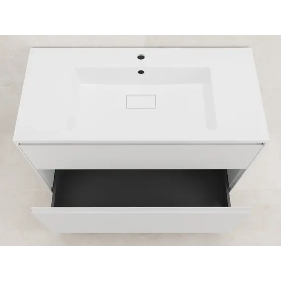 Тумба подвесная Style line  "ЛИМА" эмаль, с раковиной  LINE, 2 ящ., PLUS, белый матовый