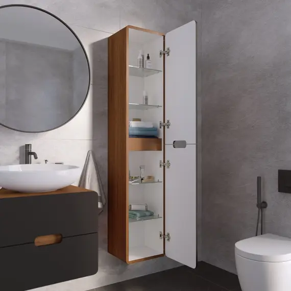 Пенал Vortex 1700х350х300П 2д орех ноче тортона/монолит найт