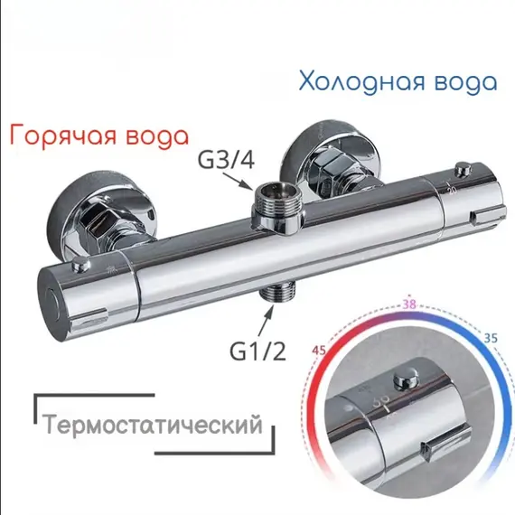 Душевая стойка  ACWEN 80051 с термостатом  хром