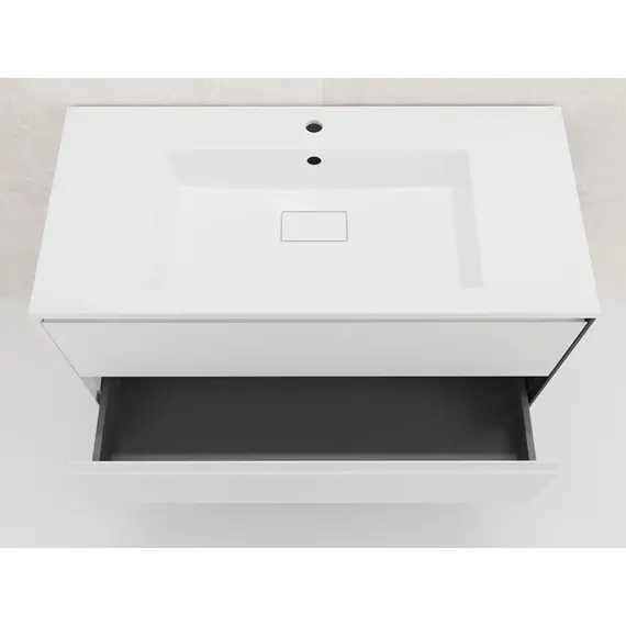 Тумба подвесная Style line  "ЛИМА" эмаль, с раковиной  LINE, 2 ящ., PLUS, белый матовый