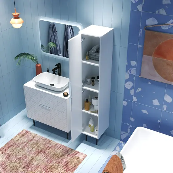 Пенал напольный 1Marka  Forest 35Н 2д White