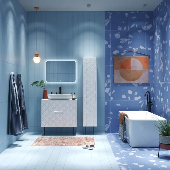 Пенал напольный 1Marka  Forest 35Н 2д White